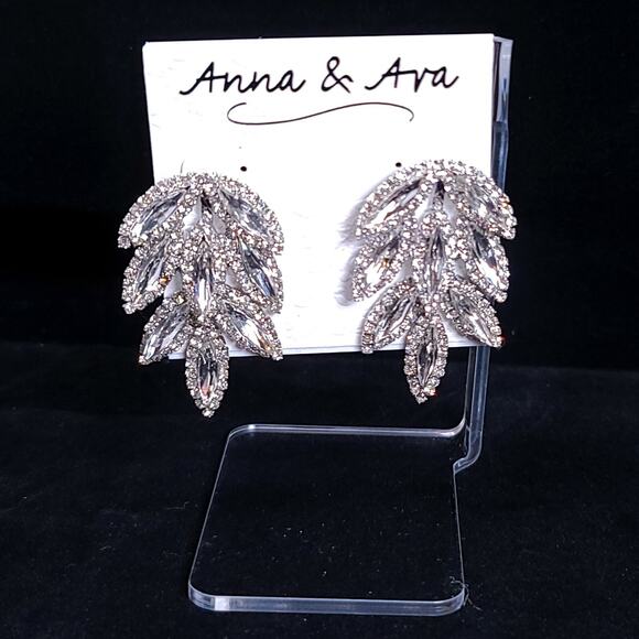 Anna & Ava Jewelry - Clear Rhinestone 2" Drop Dangle Earrings New With Tags Anna & Ava Marquis